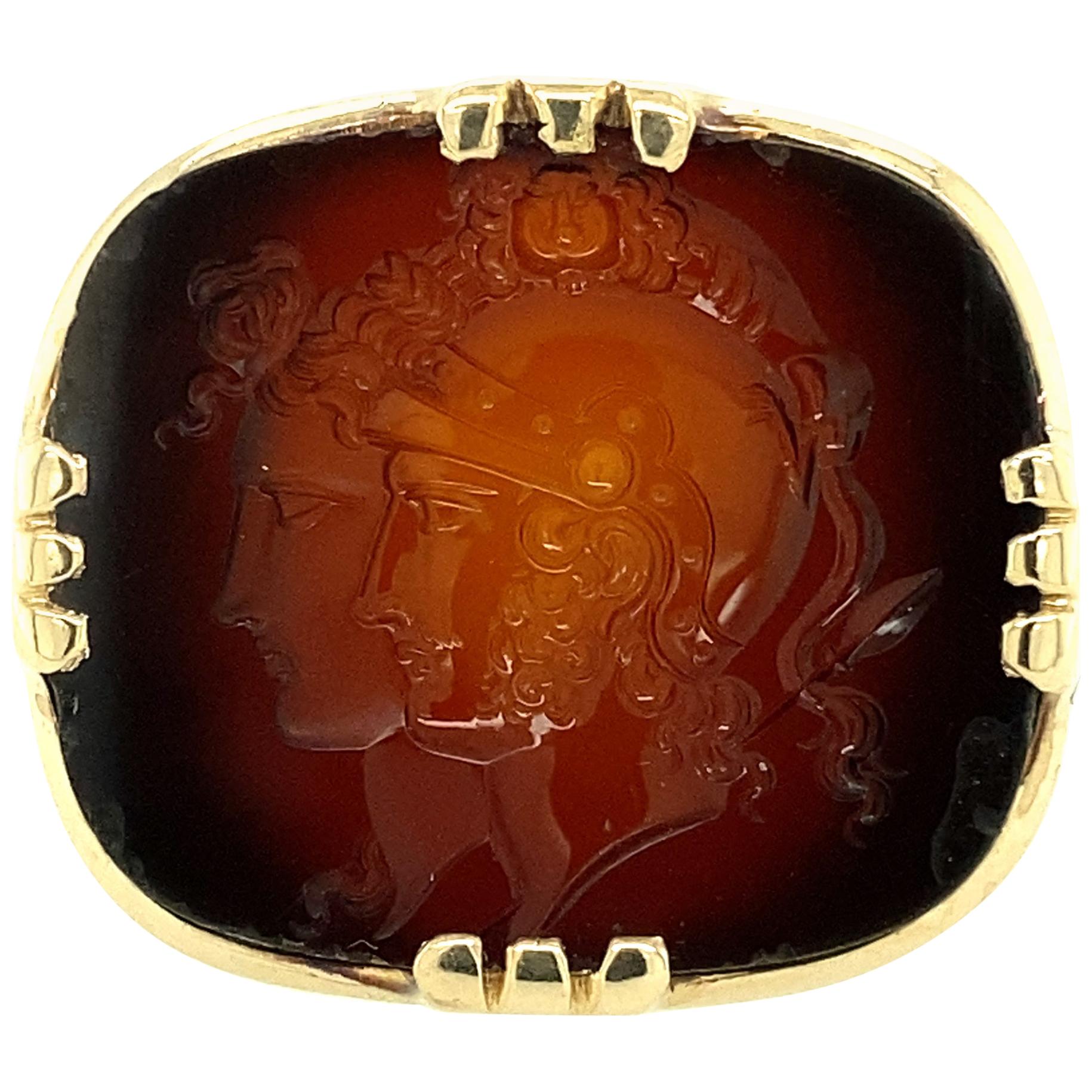 1920s Sardonyx Intaglio Ring