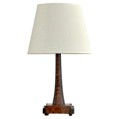 1920s Scandinavian Table Lamp, Flamed Birch & Black Stain, Art Deco