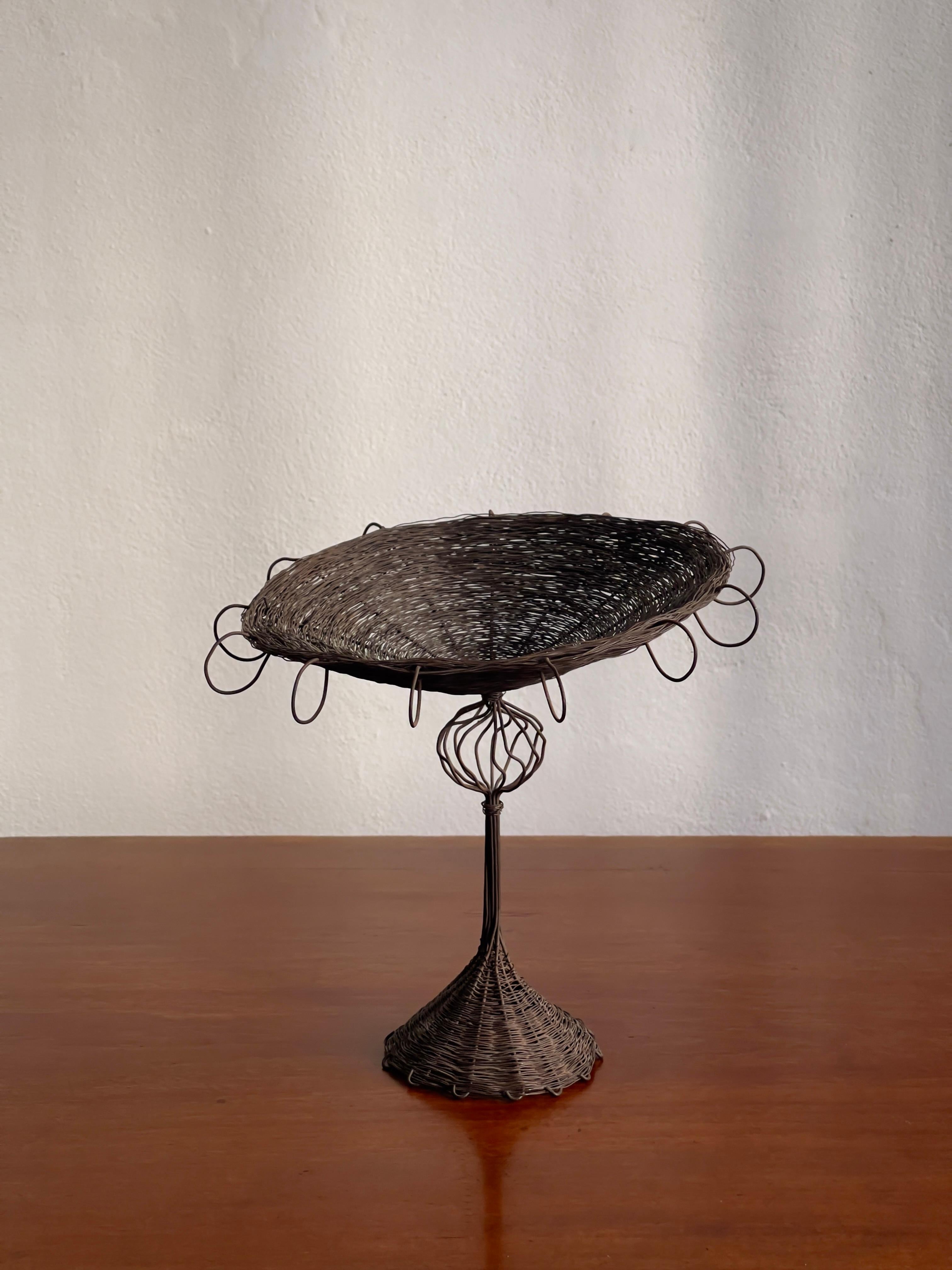 Early 20th Scandinavian metal work of a compote bowl attributed to Paavo Tynell For Sale 5