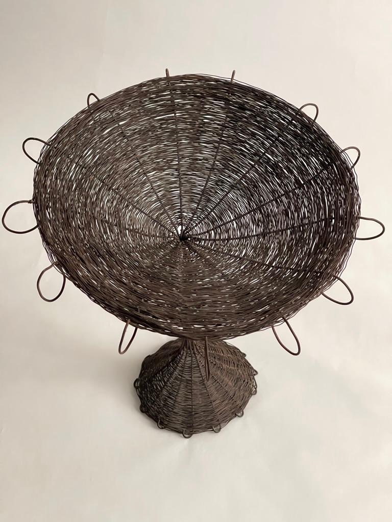 20th Century Early 20th Scandinavian metal work of a compote bowl attributed to Paavo Tynell For Sale