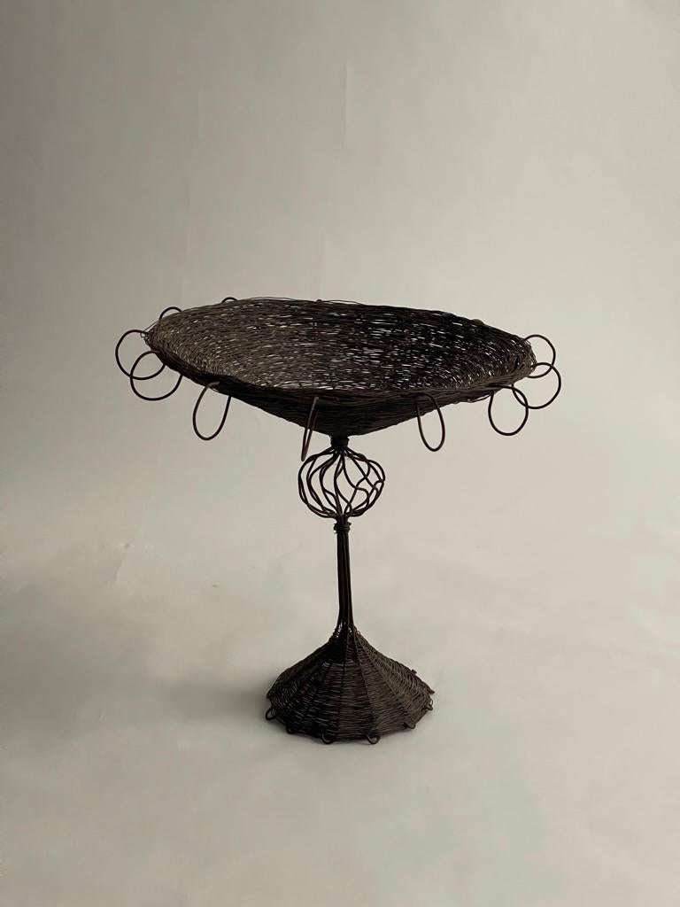 Early 20th Scandinavian metal work of a compote bowl attributed to Paavo Tynell For Sale 2