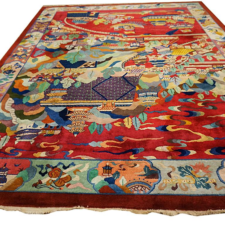 Chinois Tapis chinois art déco des années 1920 par Nichols Workshop en vente