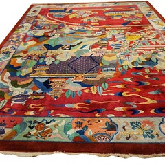 1920s Scenic Chinese Art Deco Carpet by Nichols Workshop