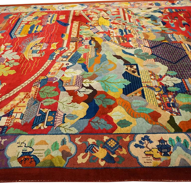 Tapis chinois art déco des années 1920 par Nichols Workshop Bon état - En vente à New York, NY