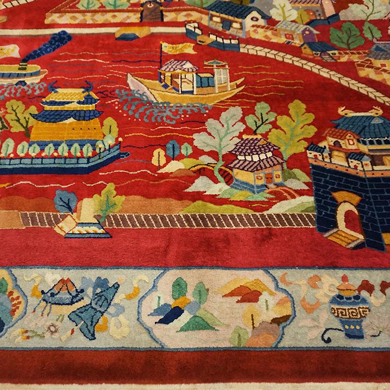 Début du 20ème siècle Tapis chinois art déco des années 1920 par Nichols Workshop en vente