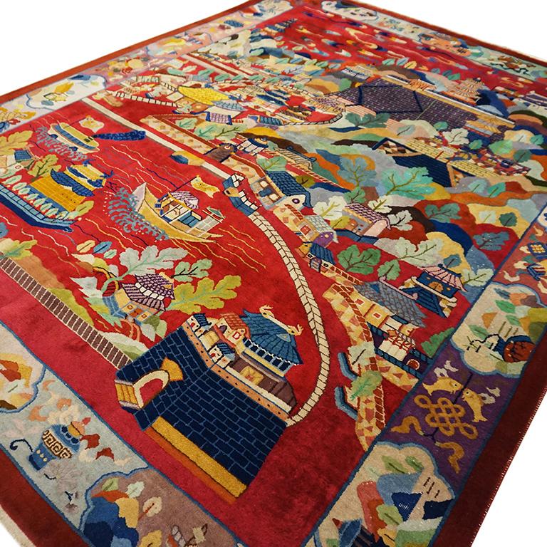 Tapis chinois art déco des années 1920 par Nichols Workshop en vente 1