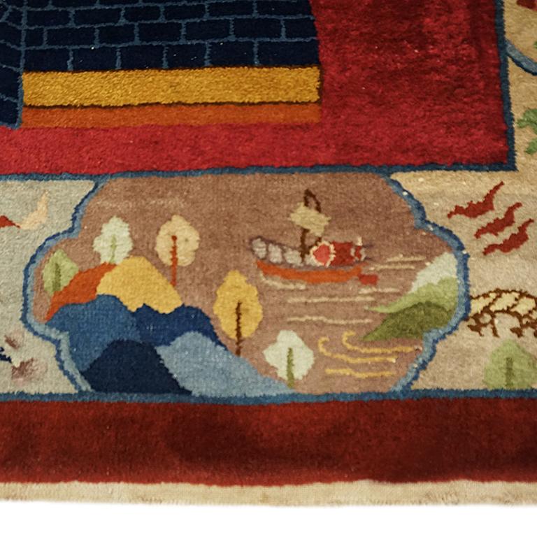 Tapis chinois art déco des années 1920 par Nichols Workshop en vente 2