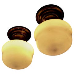 Antique 1920s Schoolhouse Style Ceiling Lights