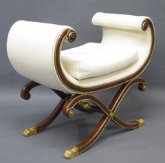 1920s Scroll Side Bench / Stool