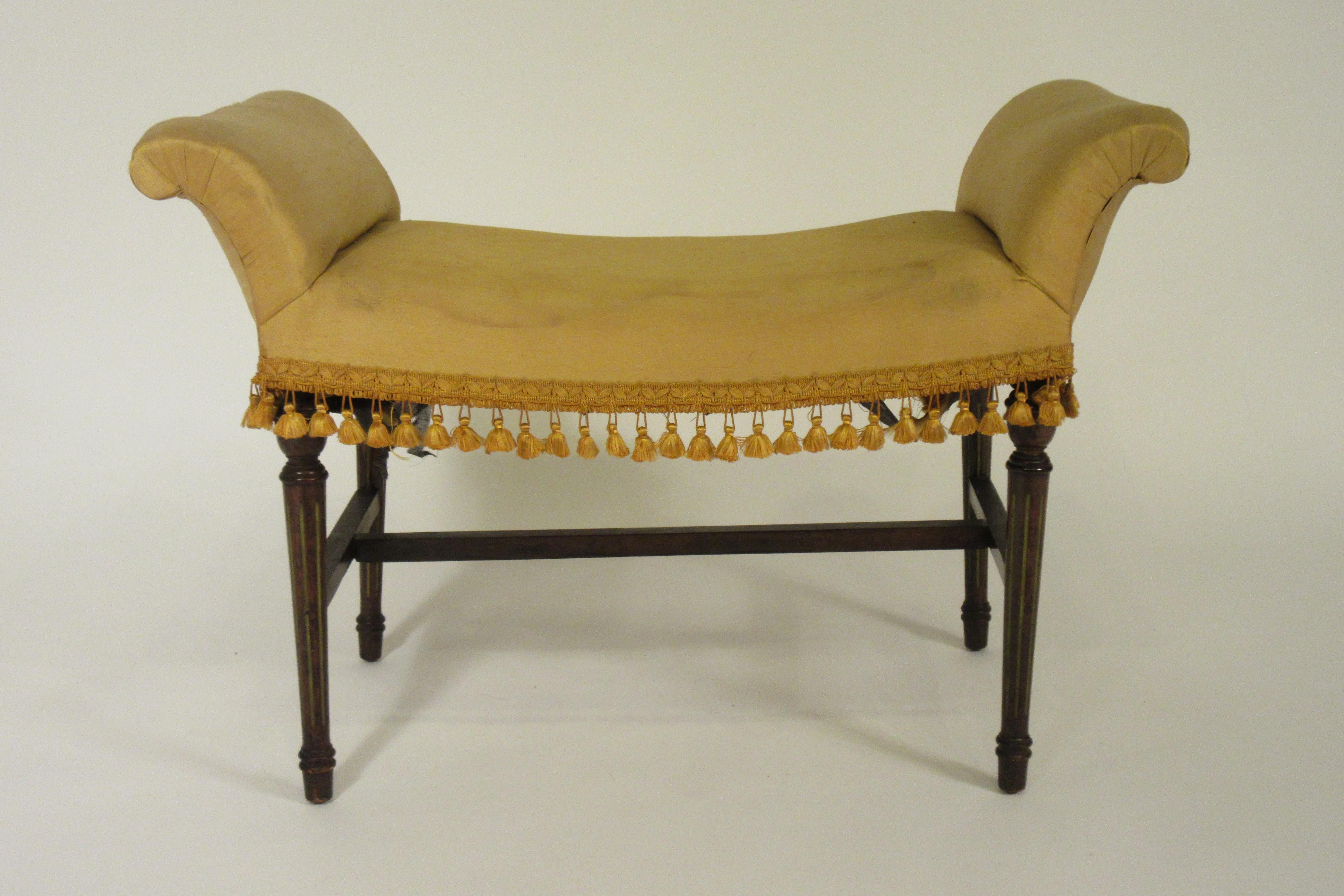 1920s Scrolled Arm Bench In Good Condition In Tarrytown, NY