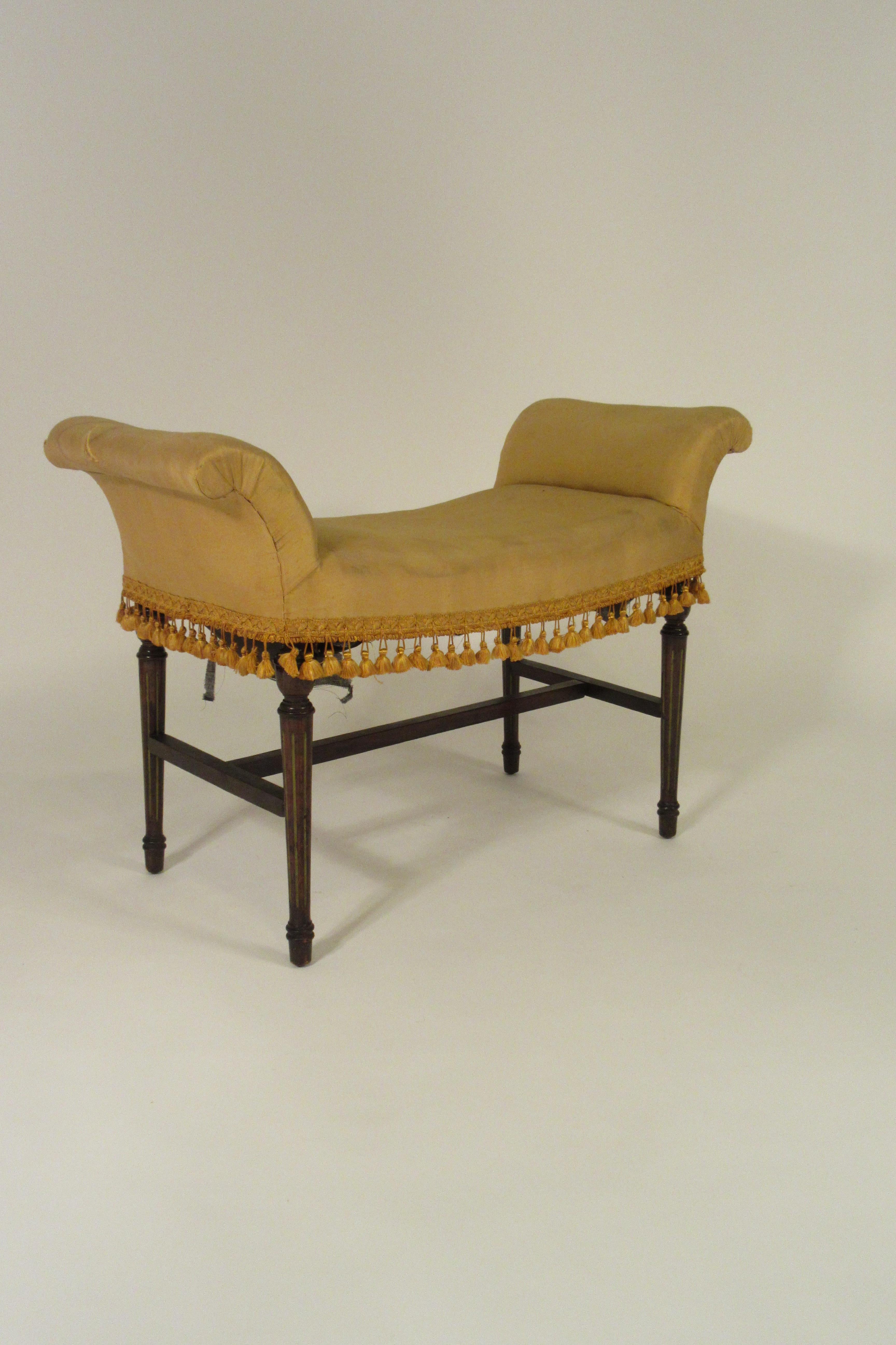 1920s Scrolled Arm Bench 1