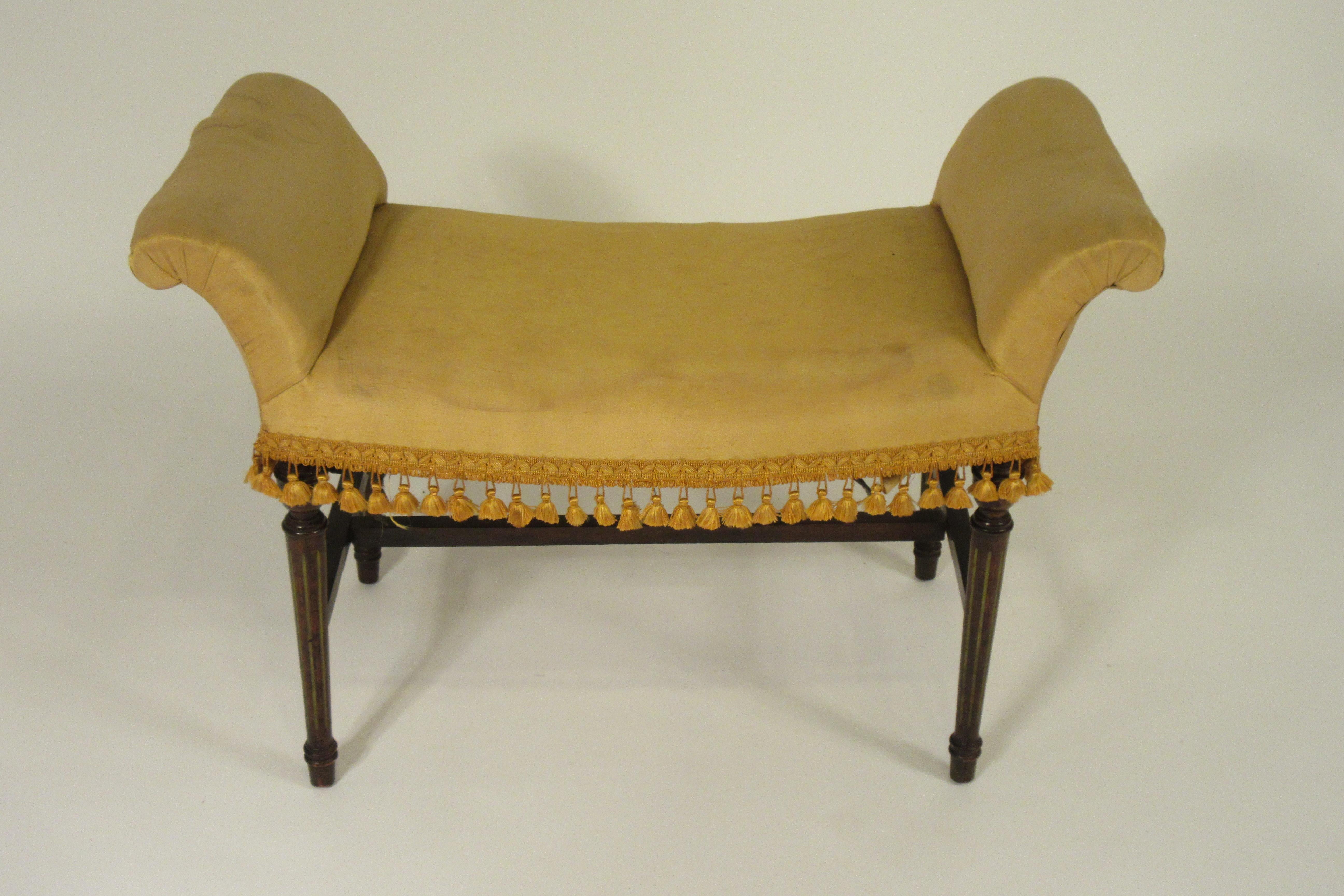 1920s Scrolled Arm Bench 3
