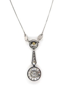 1920s Seed Pearl and 0.95 Carat Diamond Pendant