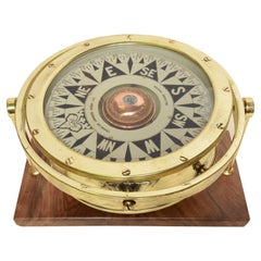 1920s Sestrel Brass Nautical Gimbal Compass Antique Maritime Navigation Device