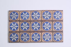 1920s Set of 15 Floral or Star Ceramic Encaustic Tiles