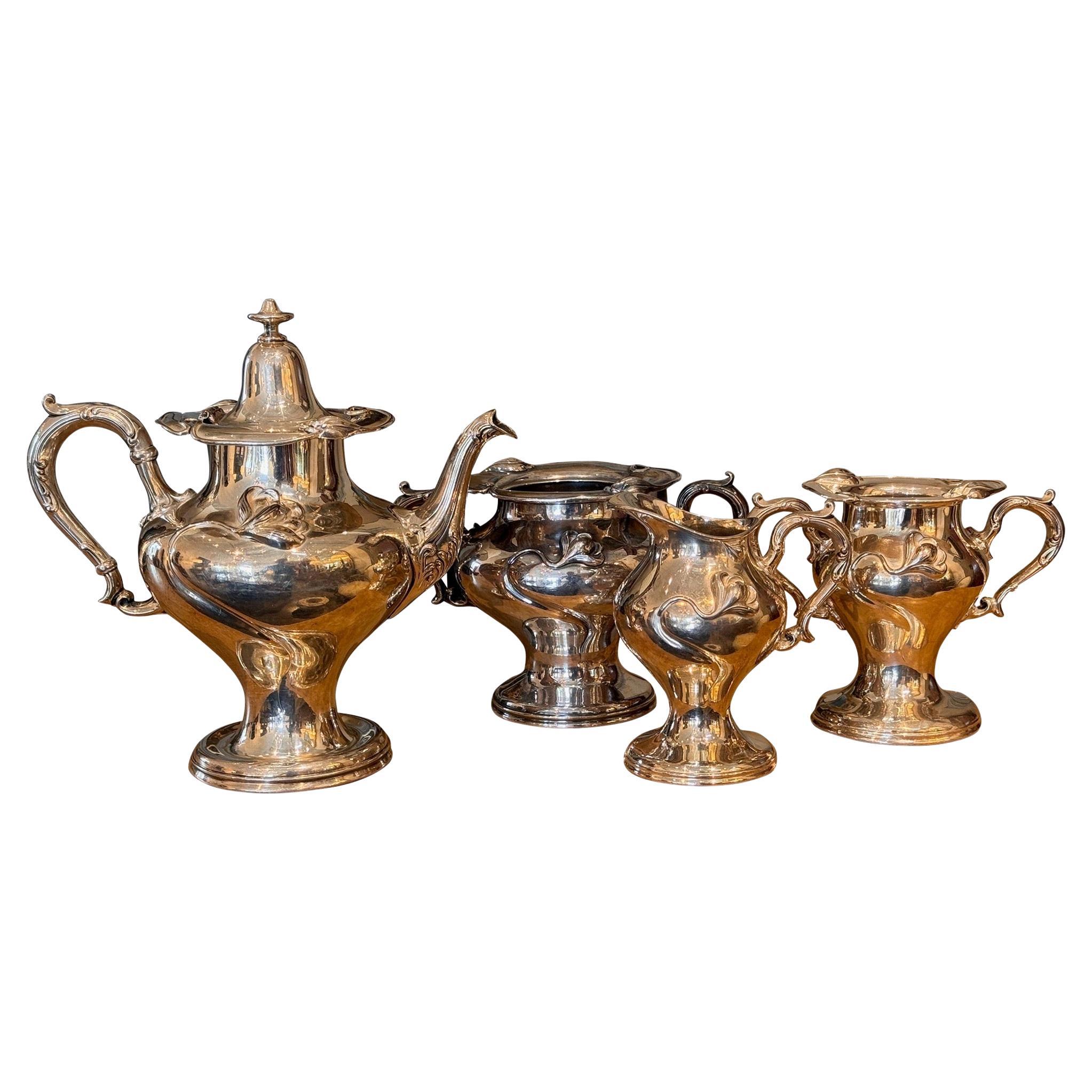 1920s Set of 4 Silverplate Serving Pieces For Sale