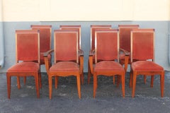Ensemble de 8 chaises de salle à manger Art Déco française Gaston Poisson des années 1920