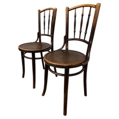 Ensemble de chaises de salle à manger Thonet en bois courbé des années 1920, avec dossier à barreaux
