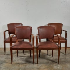 1920s Set of Four French Deco Upholstered Armchairs
