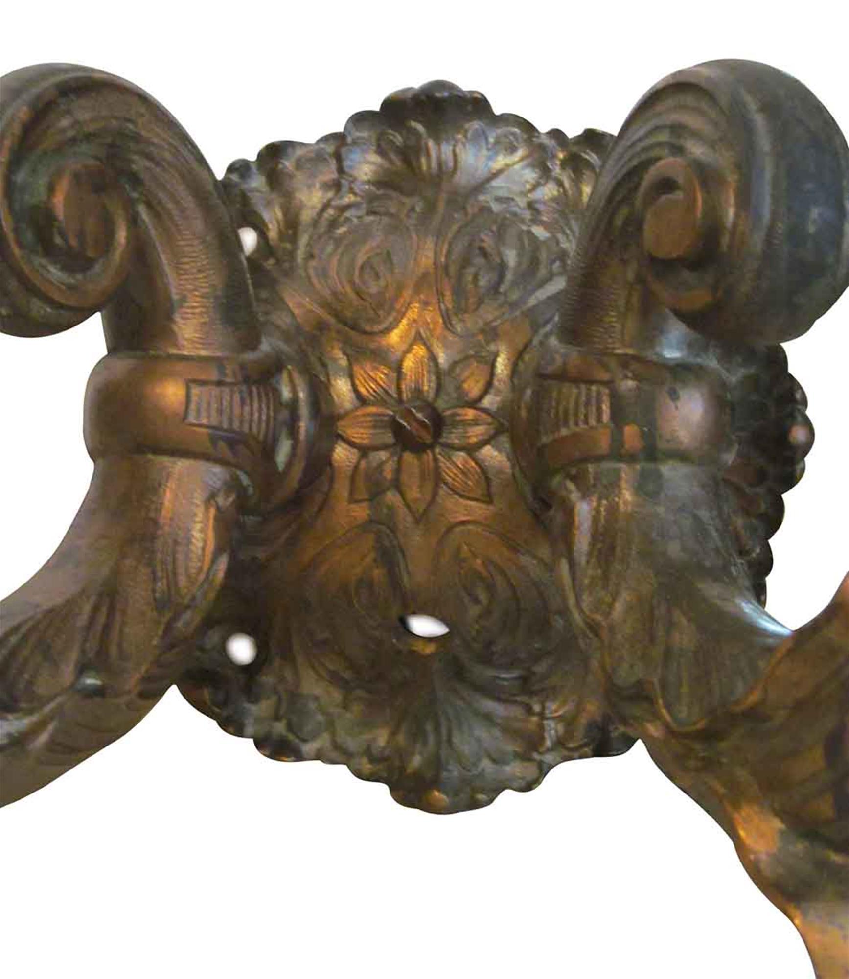 1920s Set of Seven Bronze Sconces, Both Double and Single Arms 2