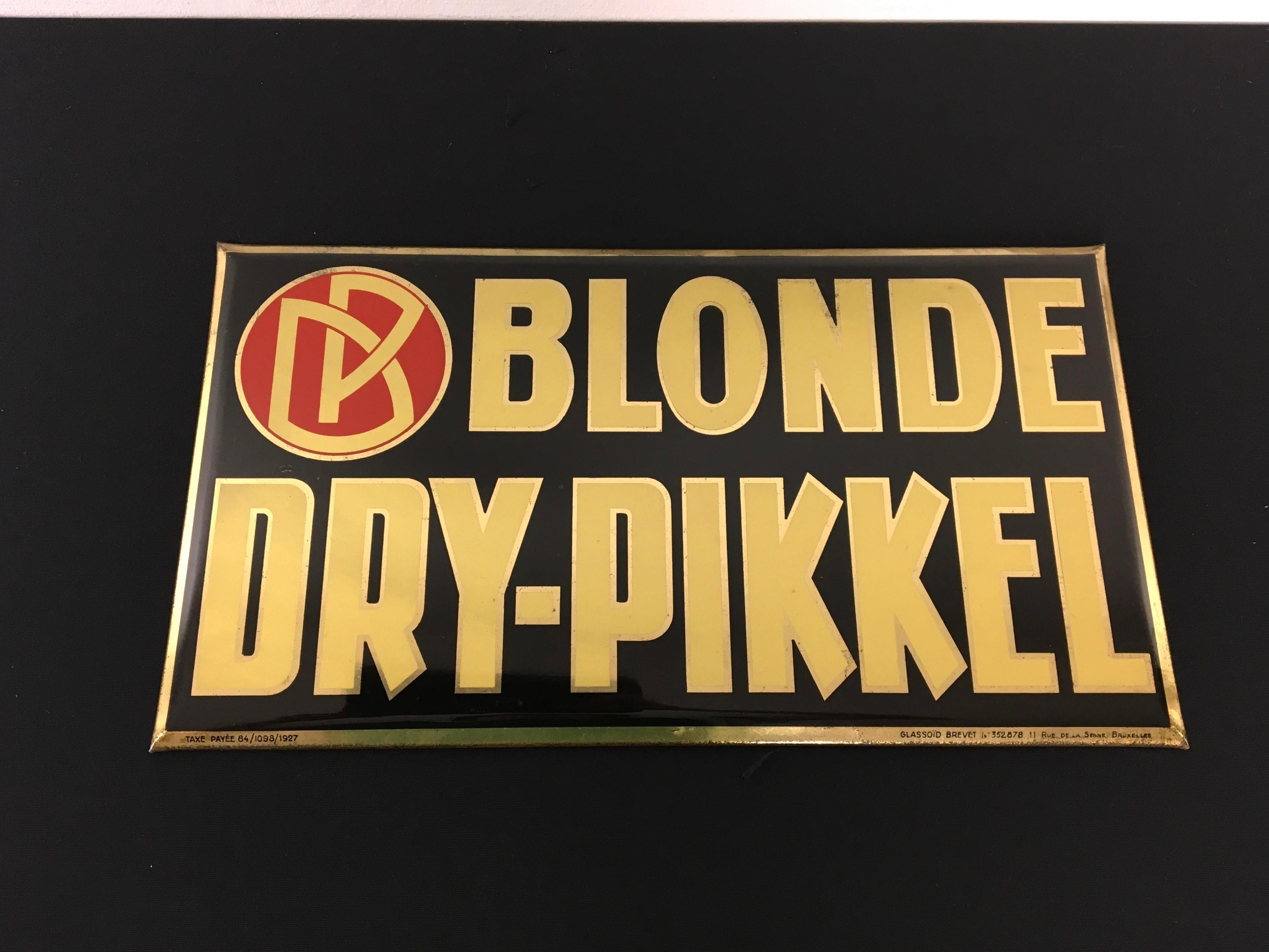 1920s Sign Belgian Beer, Black and Gold For Sale 9