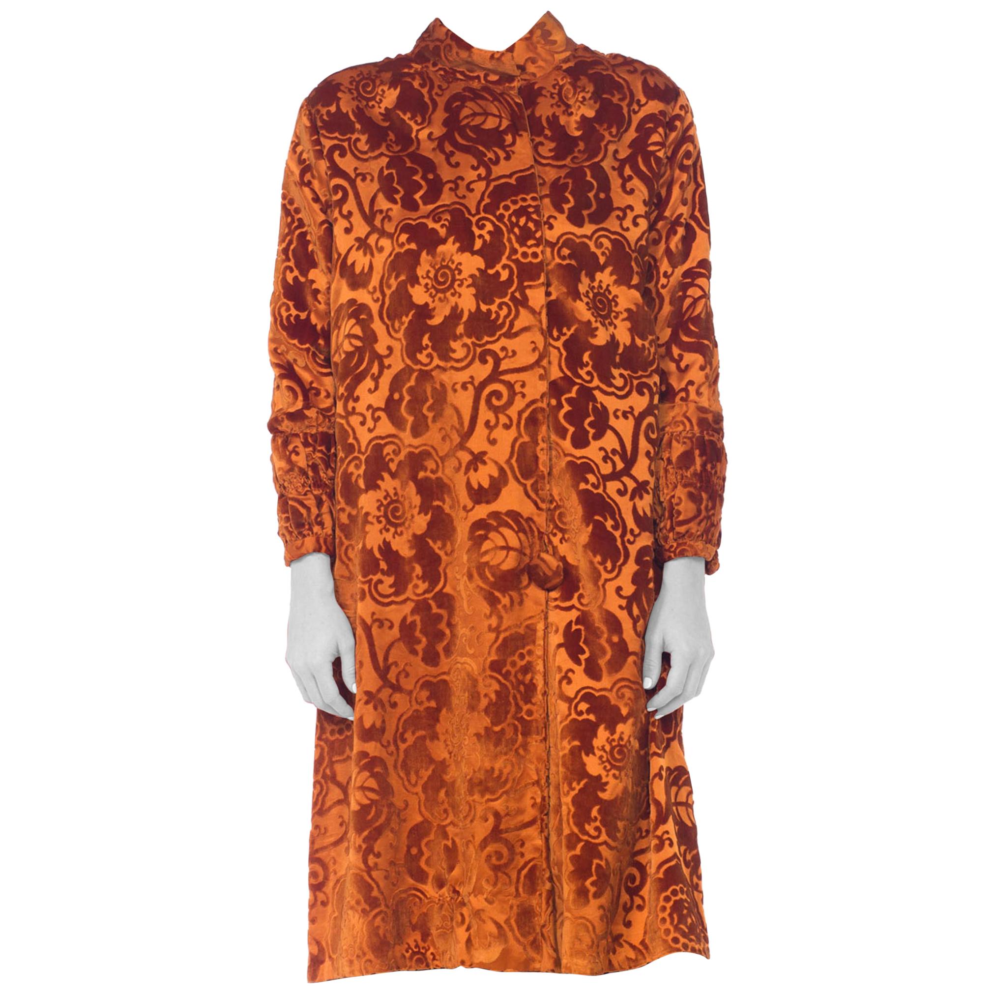 1920s Silk Burnout Velvet Coat