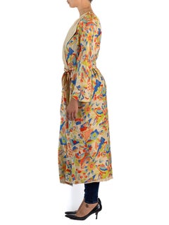 1920S Silk Uniquely Designed Floral Kimono Robe Silk