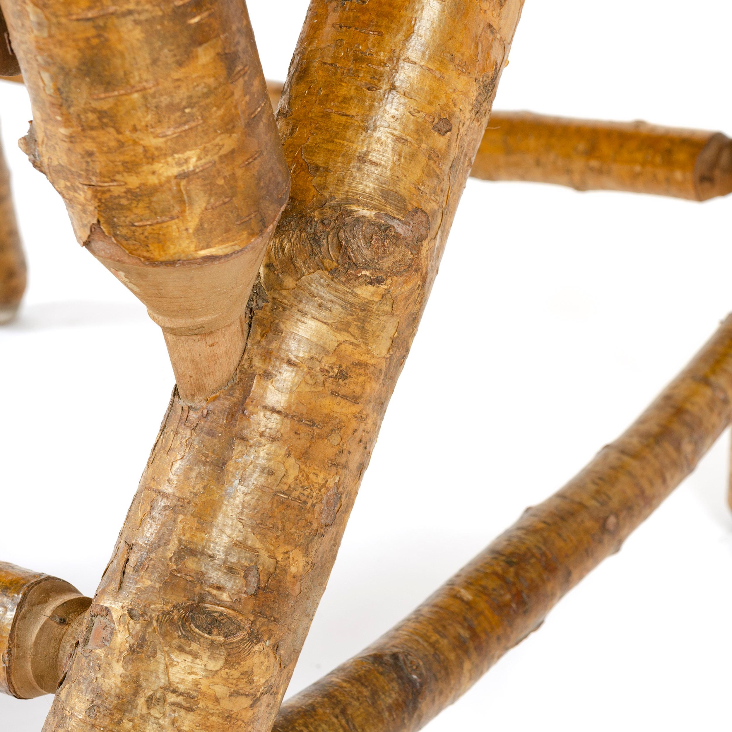 Cane Silver Birch Armchair for H.C. Dexter Chair Company For Sale