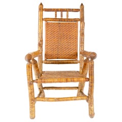 Fauteuil en bouleau argenté des années 1920 par H.C. Dexter Chair Company