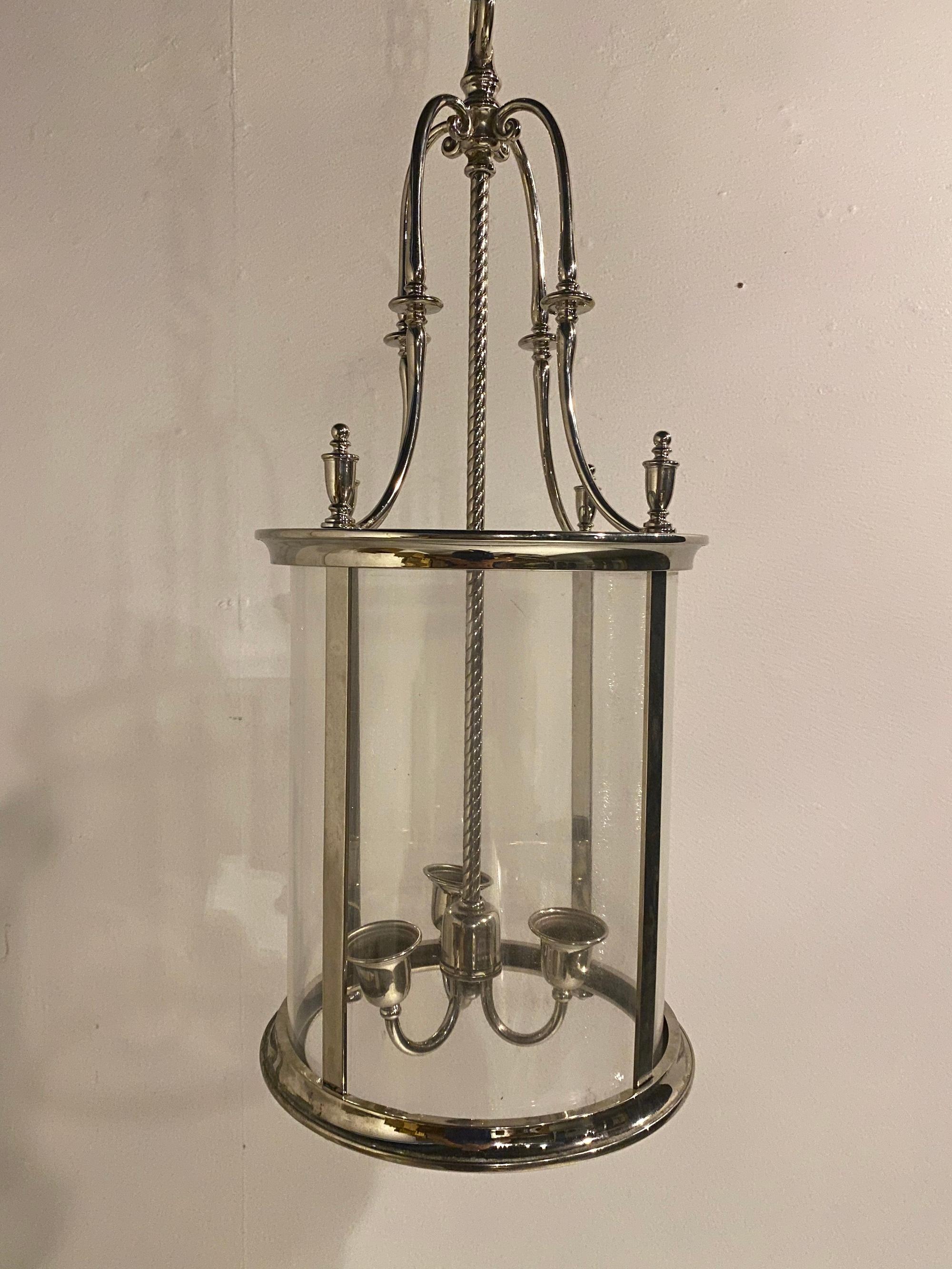 Neoclassical 1920's Silver English Lantern For Sale