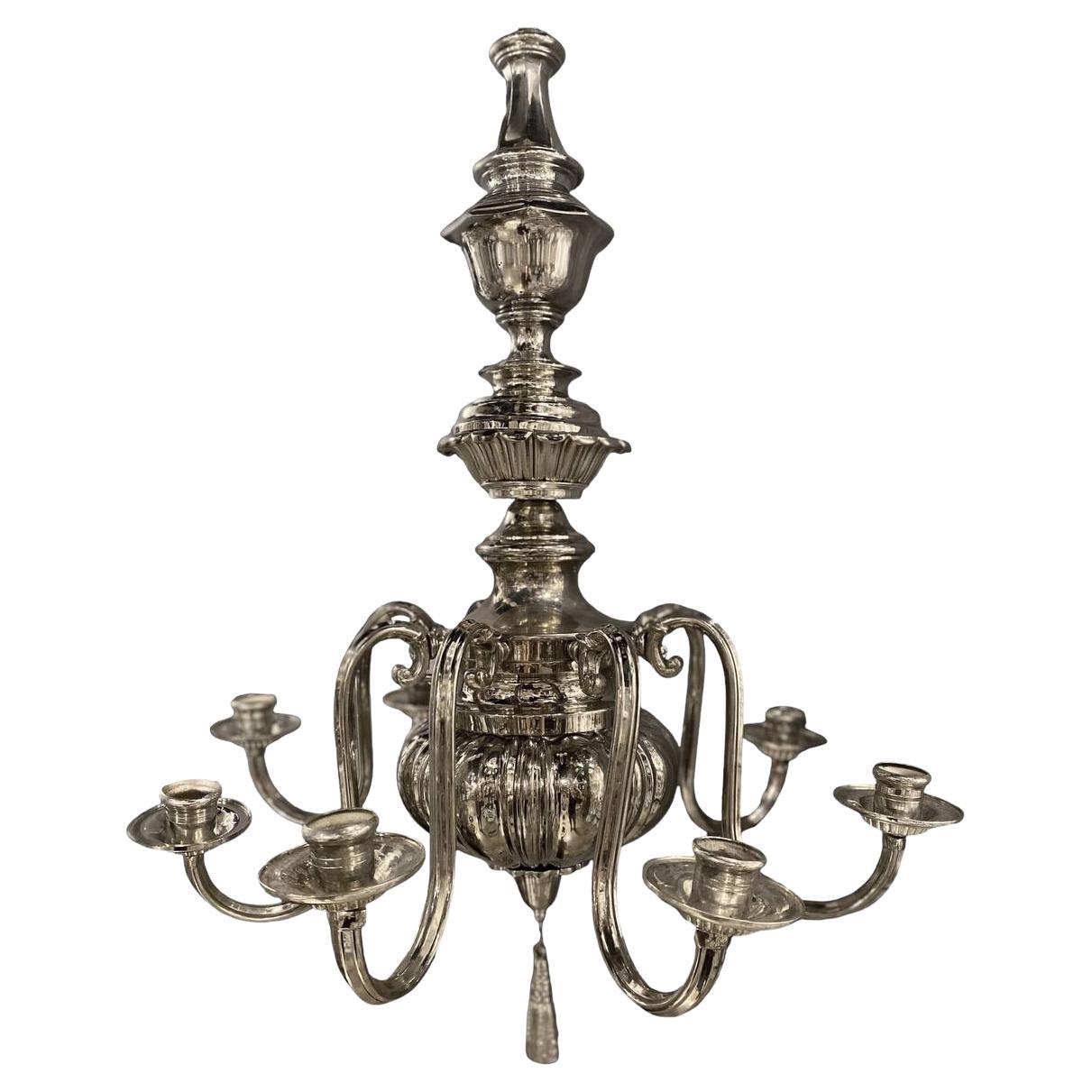 1920's Silver plated Caldwell Chandelier For Sale