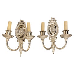 Antique 1920s Silver Plated Caldwell Sconces