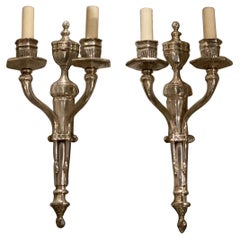 Antique 1920's Silver Plated Caldwell Sconces