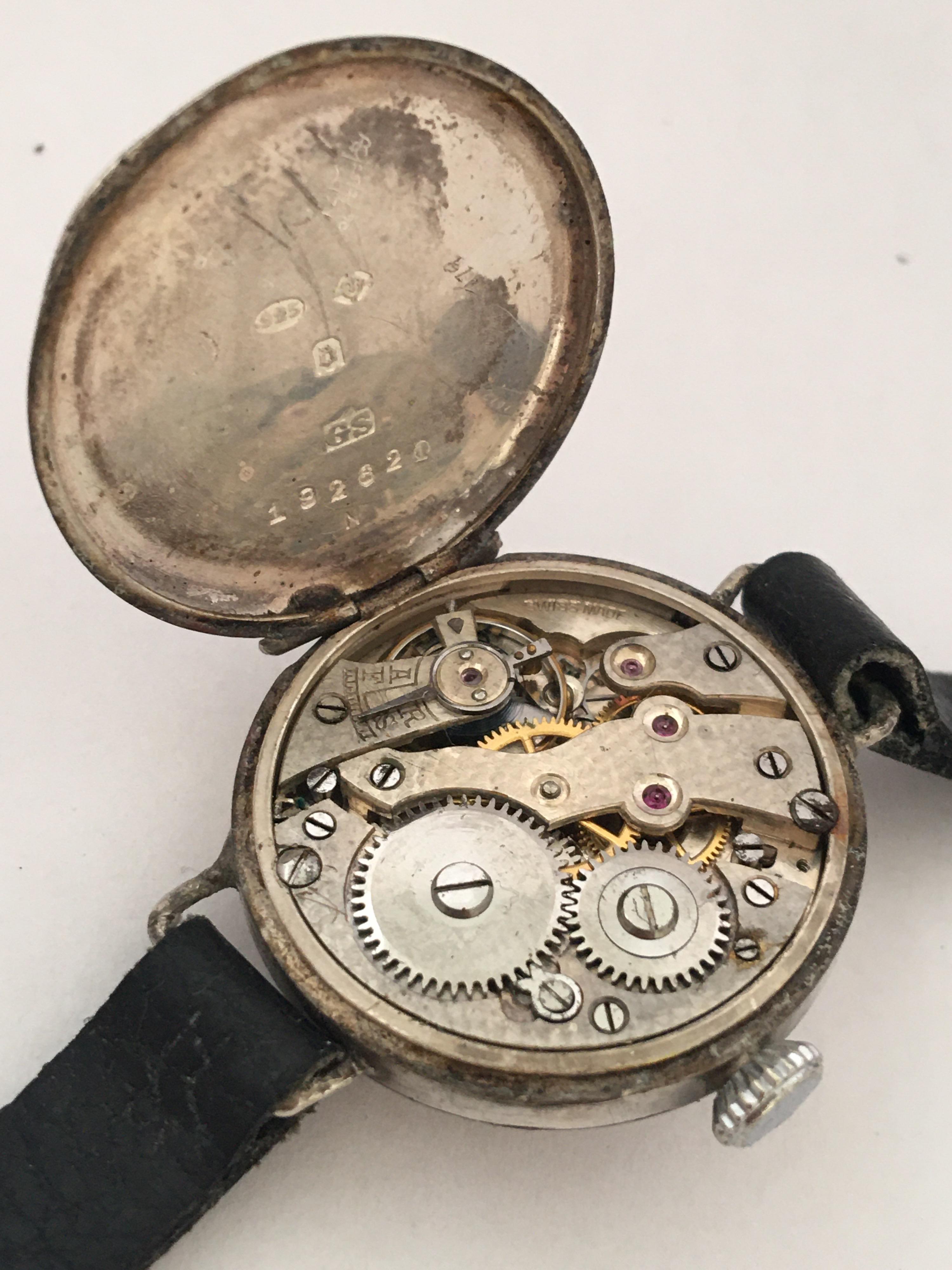 1920s Silver Vintage Ladies Trench Watch 4
