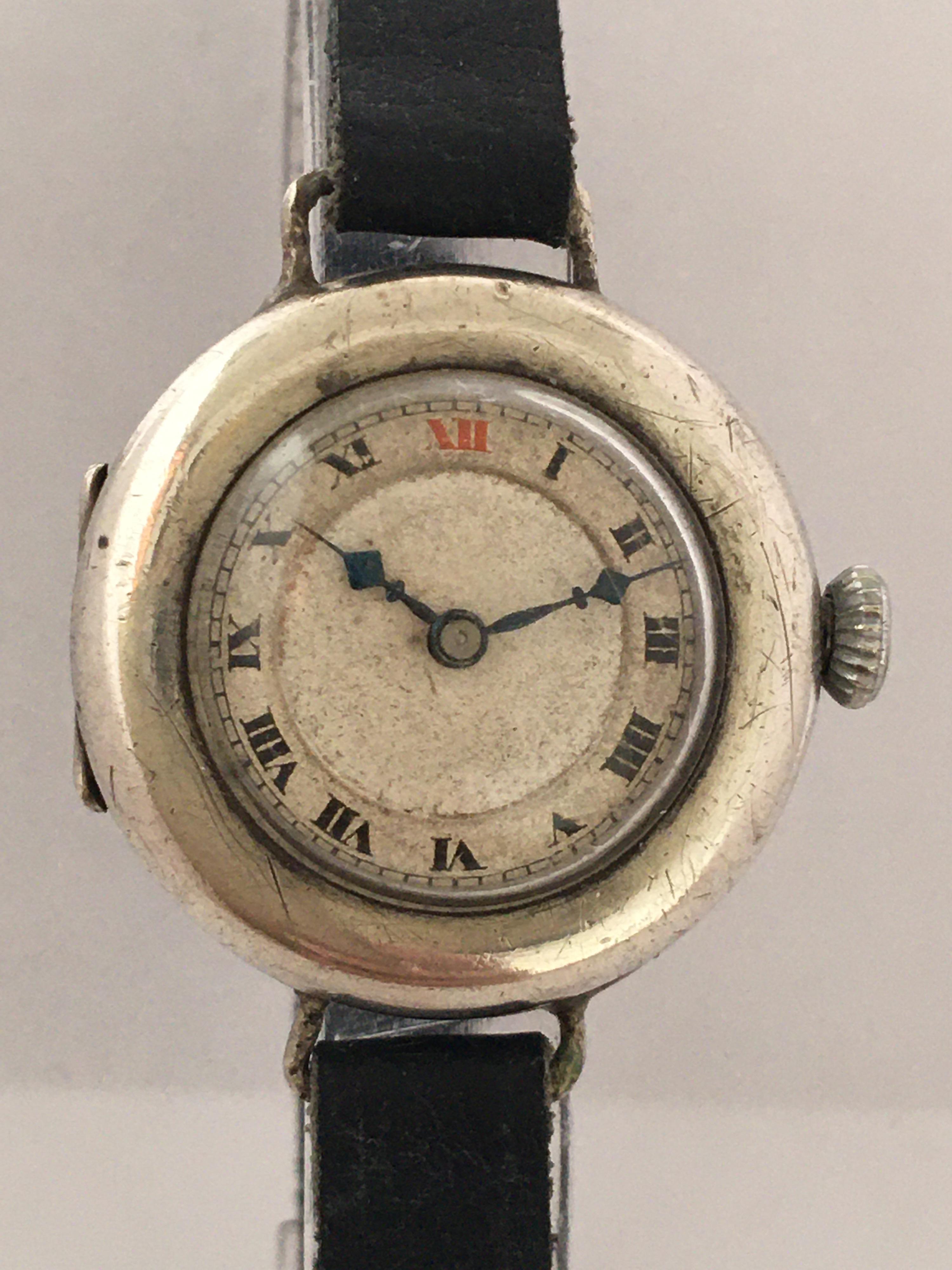 Women's or Men's 1920s Silver Vintage Ladies Trench Watch