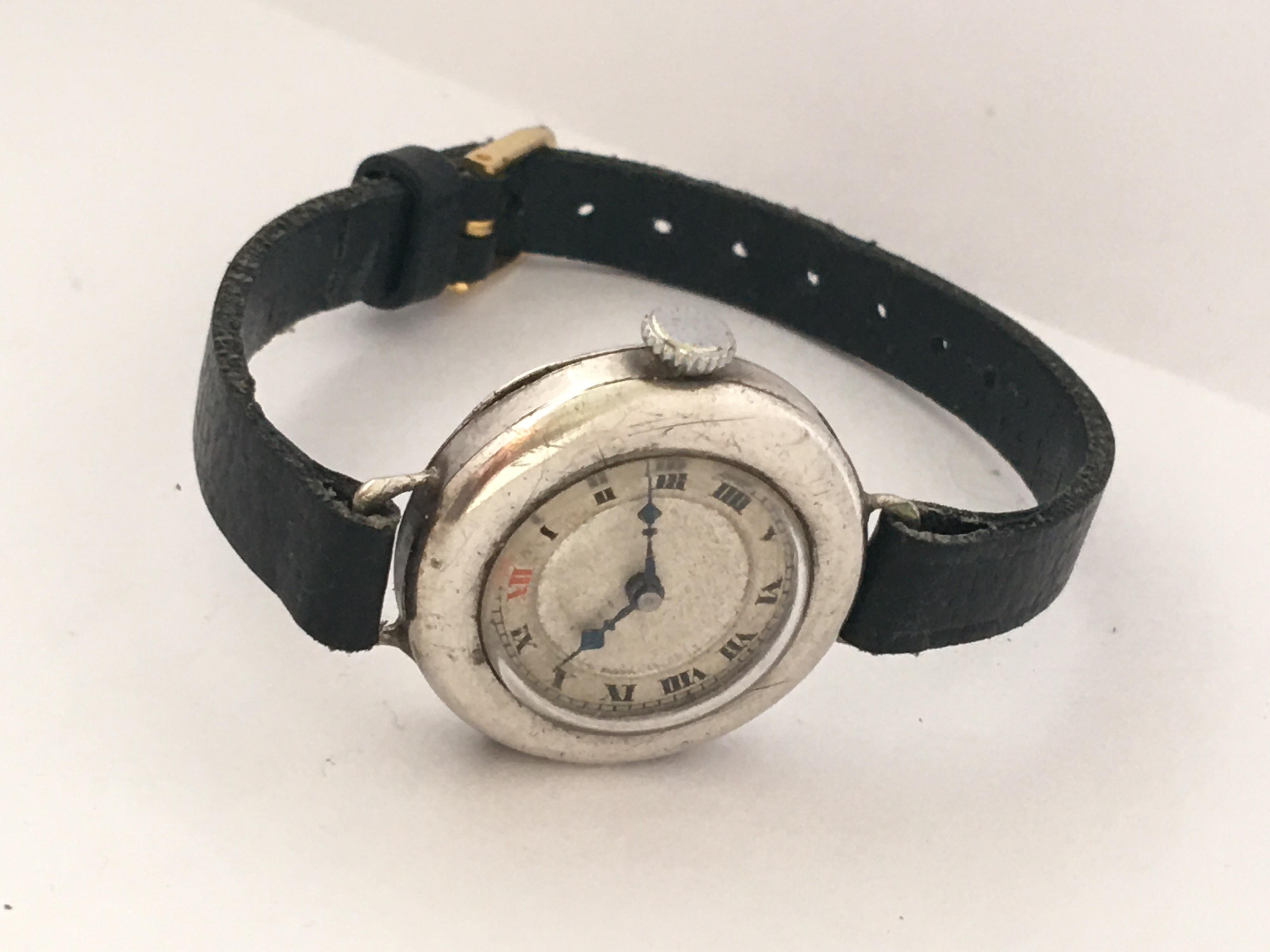1920s Silver Vintage Ladies Trench Watch 2