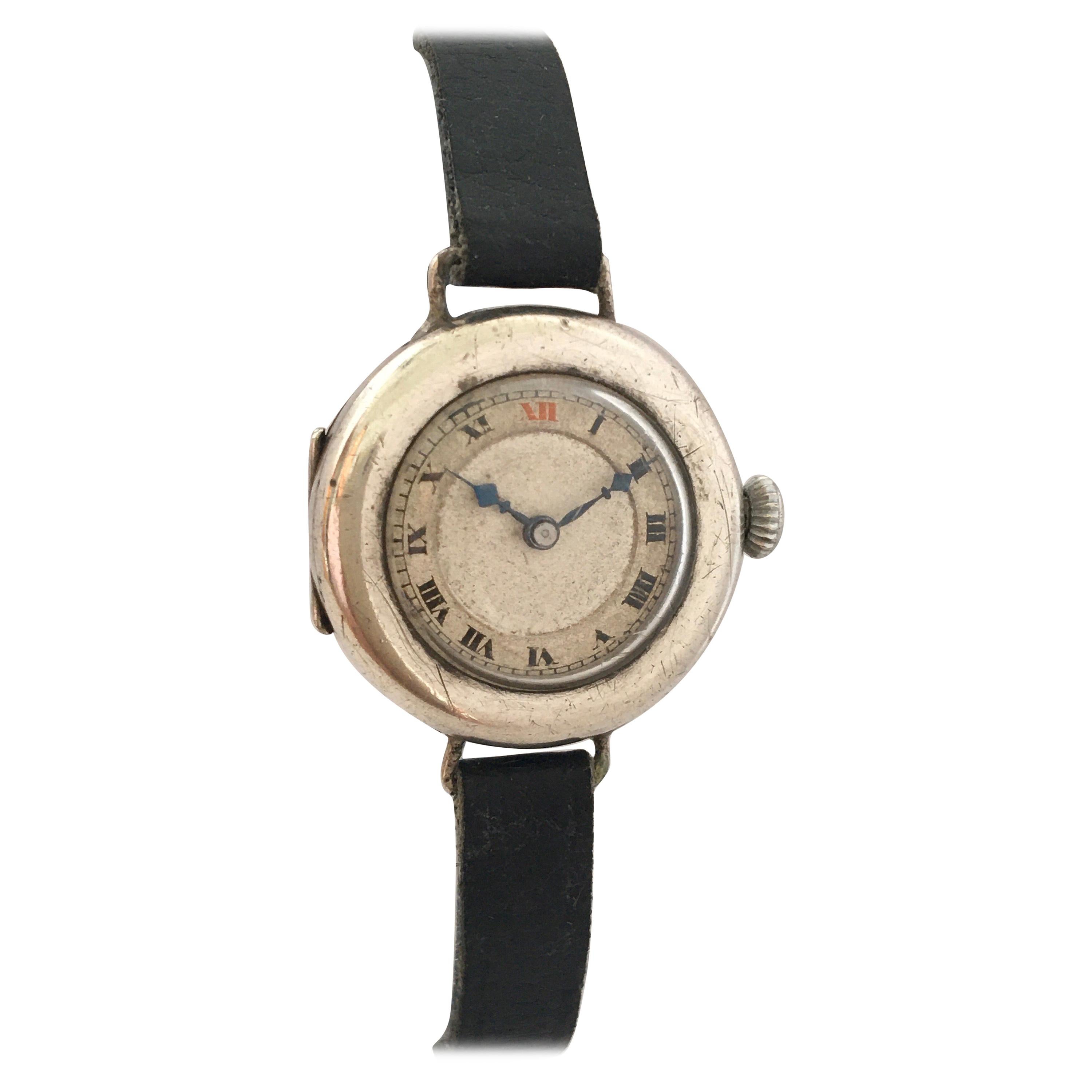 1920s Silver Vintage Ladies Trench Watch
