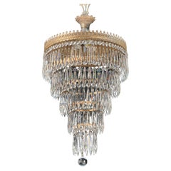 1920's Silvered Brass 5 Tier Wedding Cake Chandelier