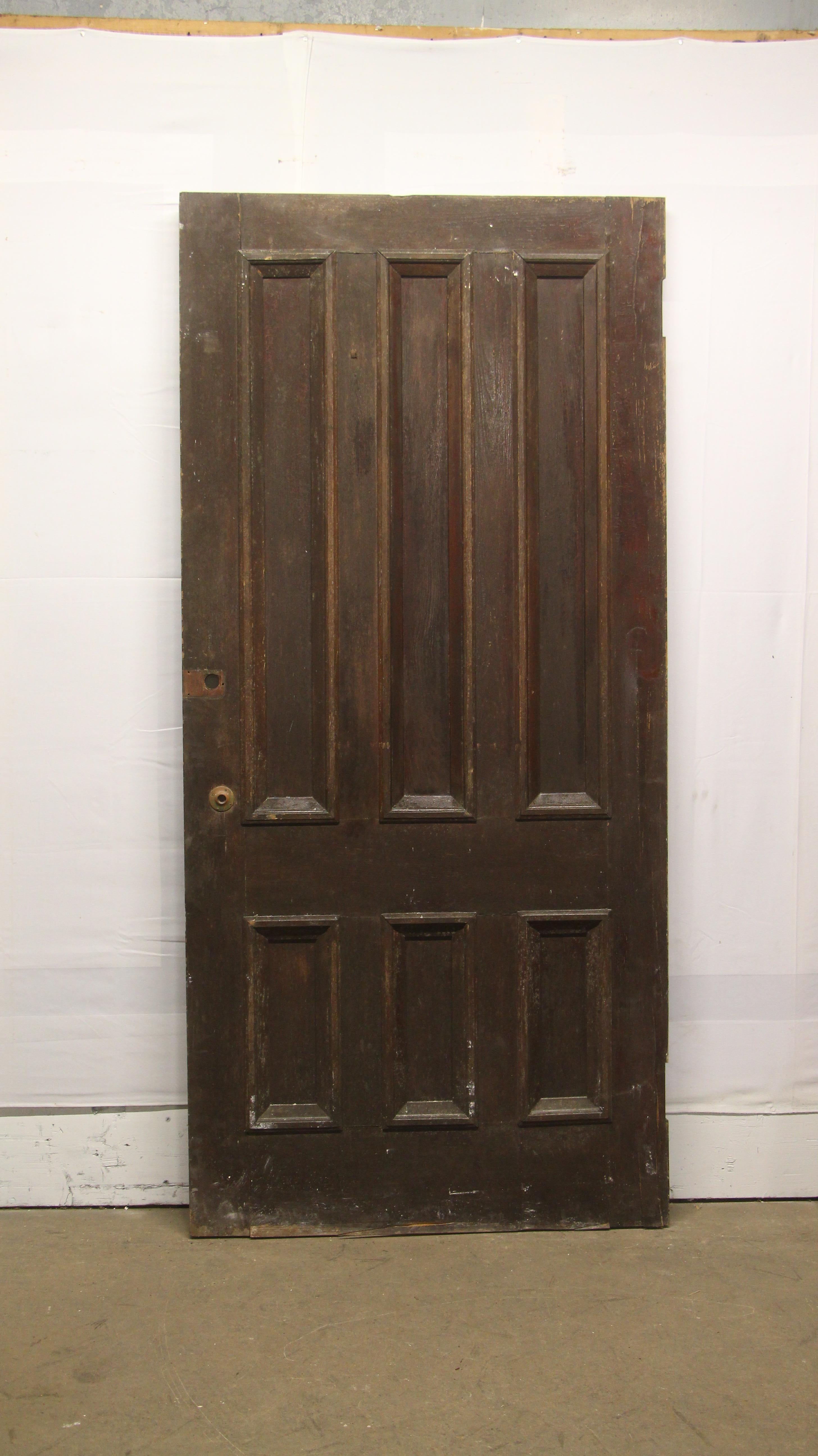 1920er Jahre Sechs Panel dunklen Ton Kastanie Breite Privatsphäre Tür im Zustand „Gut“ in New York, NY