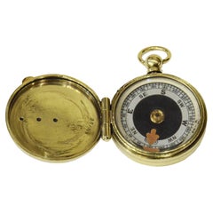 1920s Small Brass Nautical Pocket Compass Antique Maritime Navigation Instrument