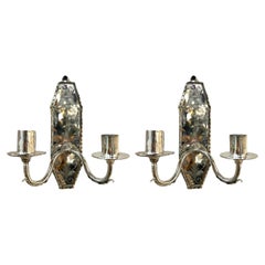 1920’s Small French Etched Mirrored Sconces