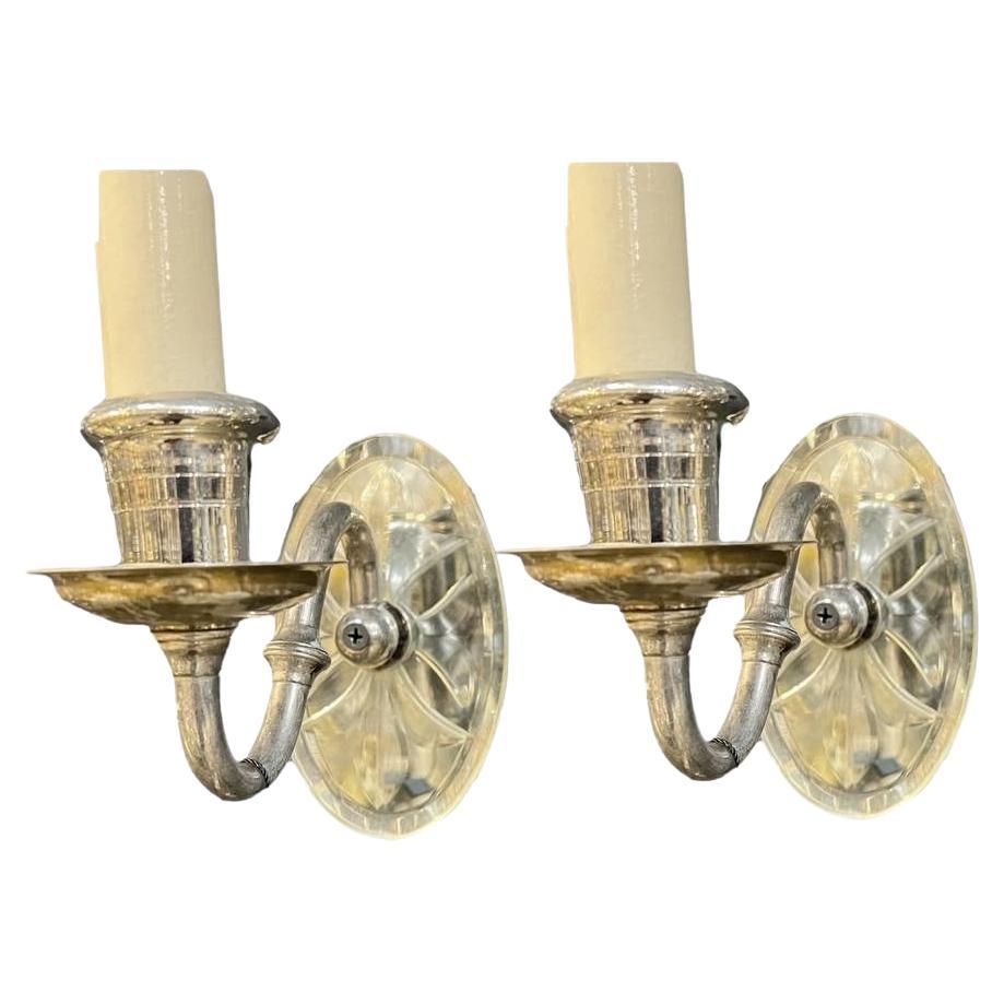 1920's French Single Light Mirror Sconces