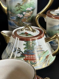 1920s, Sōkō China, Satsuma, Hand Painted Tea Set- 15 Pieces