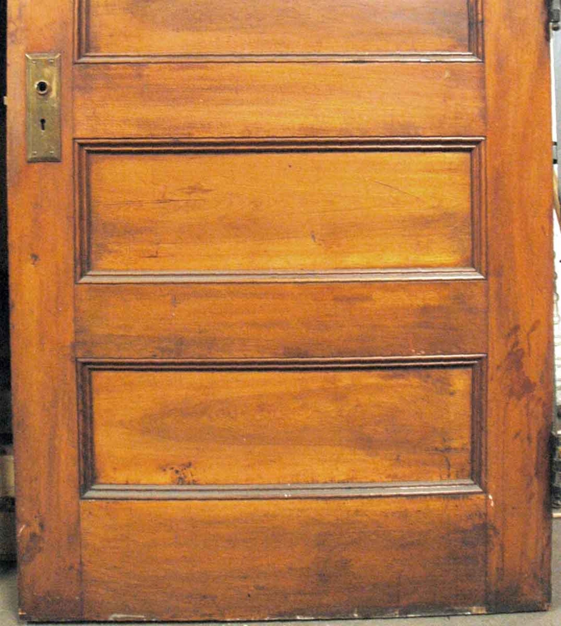 American 1920s Solid Core Five Panel Walnut Privacy Door