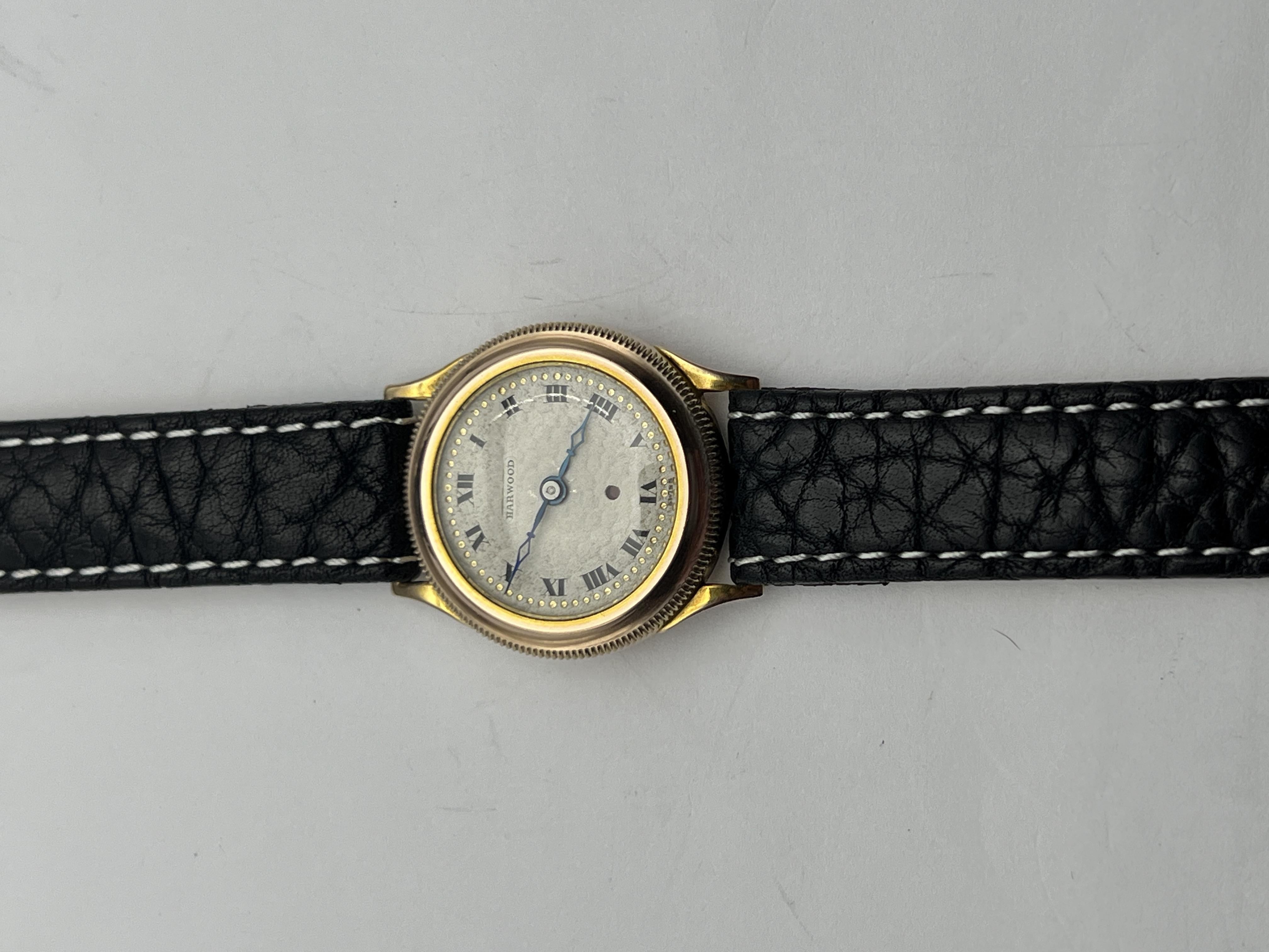 Women's or Men's 1920’s Solid Yellow Gold Harwood Bumper Automatic For Sale