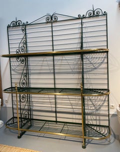 1920s Spanish Bronze and Iron Three Shelf Bakers Rack
