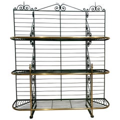 1920s Spanish Bronze and Iron Three Shelf Bakers Rack