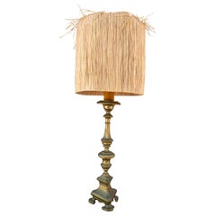 1920s Spanish Bronze Candlestick Turned Table Lamp