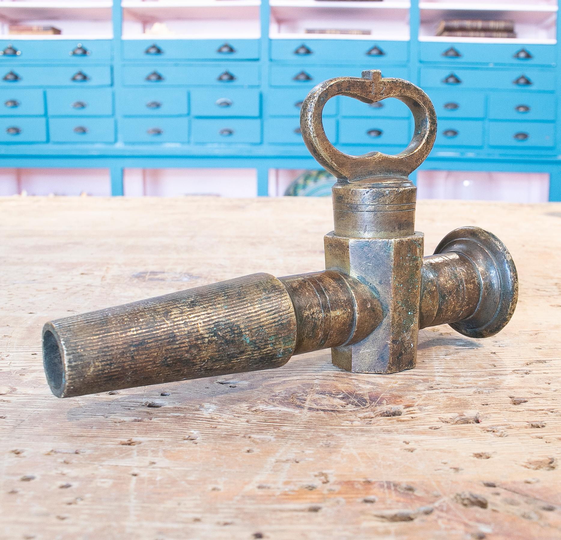 1920s Spanish bronze single handle faucet tap.