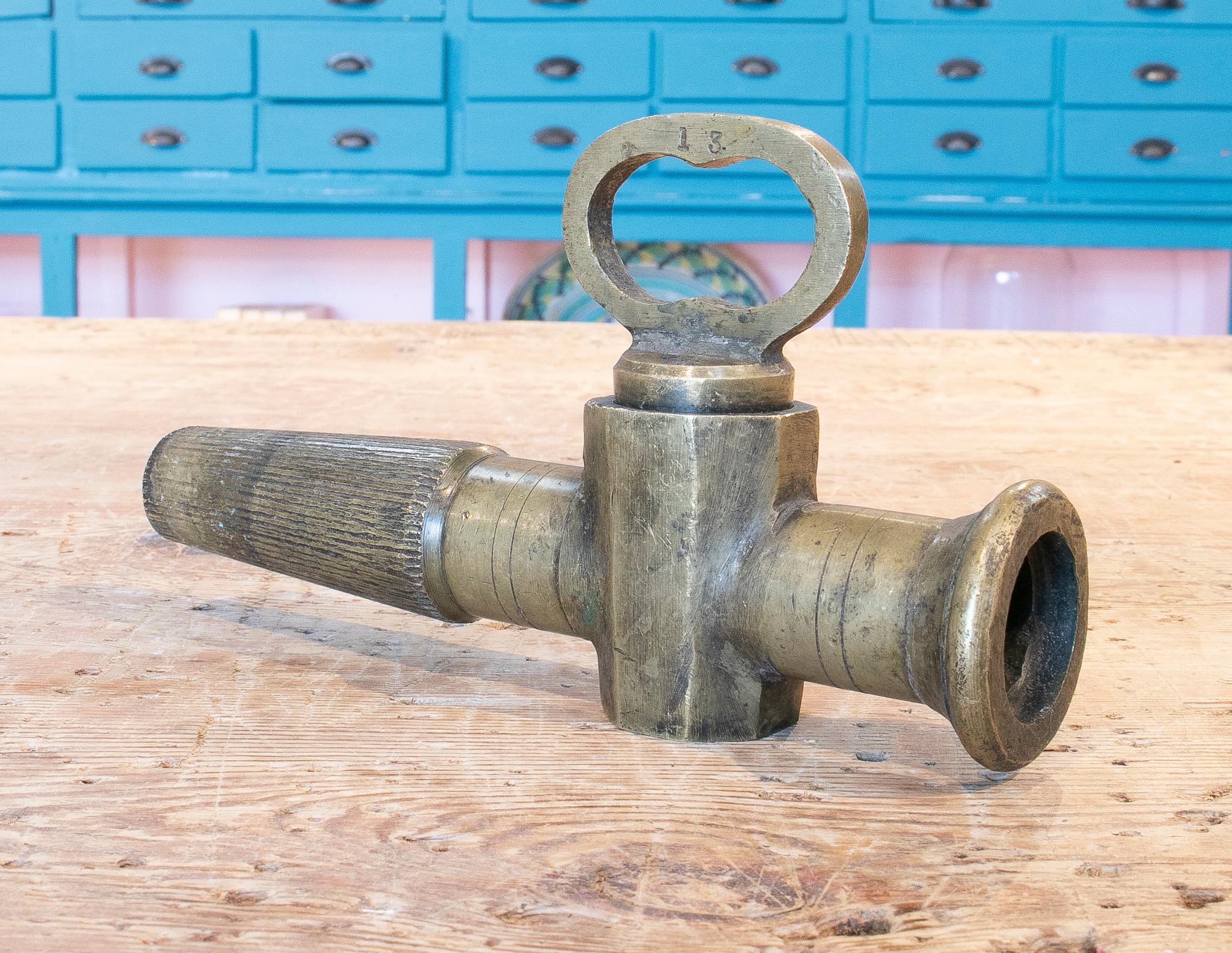 1920s Spanish Bronze Single Handle Faucet Tap In Good Condition In Marbella, ES